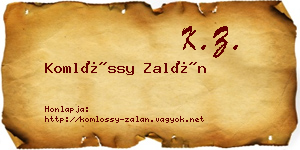 Komlóssy Zalán névjegykártya