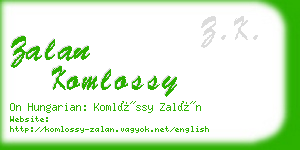 zalan komlossy business card